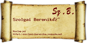 Szolgai Bereniké névjegykártya